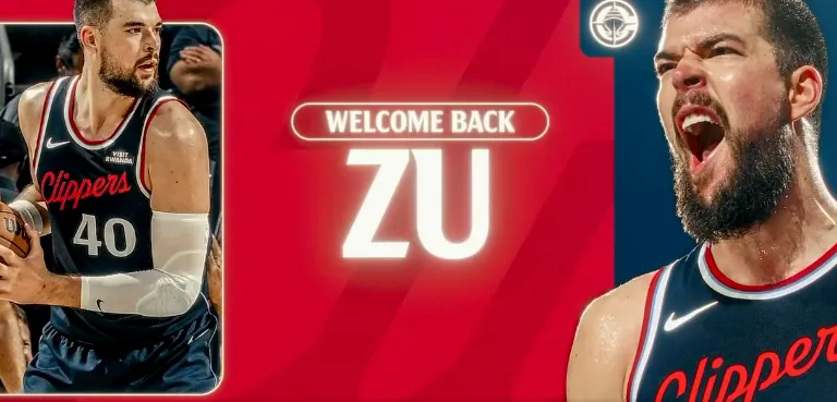 赛事直播-欢迎回家！快船主场放致敬祖巴茨视频，后者向观众挥手致意