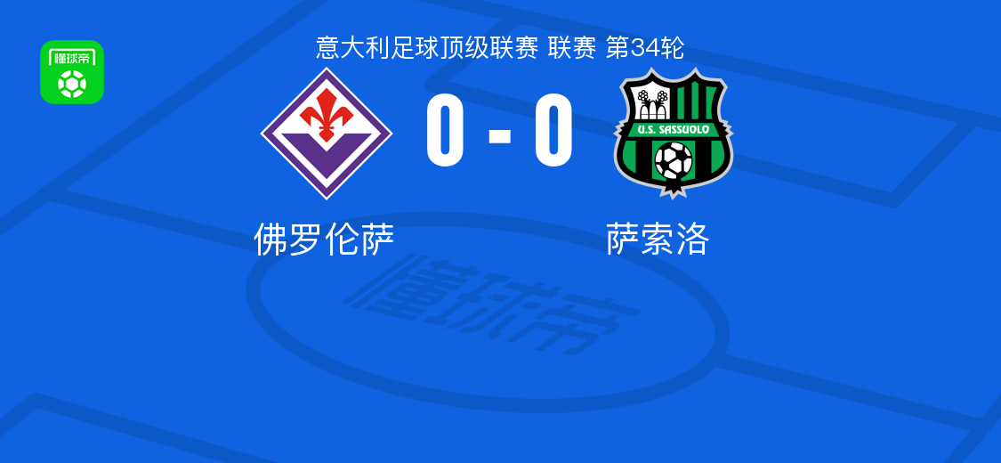 赛事直播-佛罗伦萨0-0萨索洛,两队各拿一分